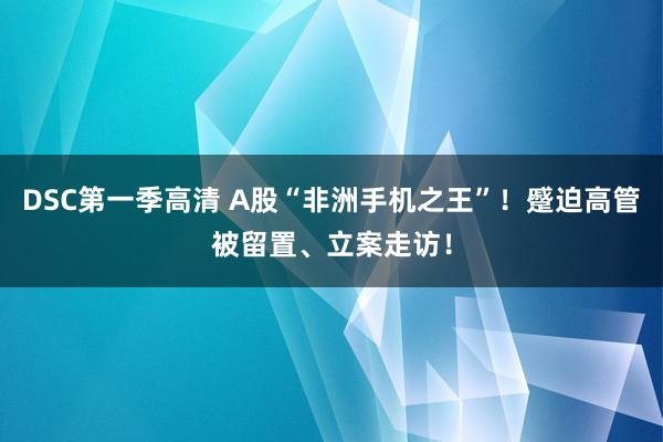 DSC第一季高清 A股“非洲手机之王”！蹙迫高管被留置、立案走访！