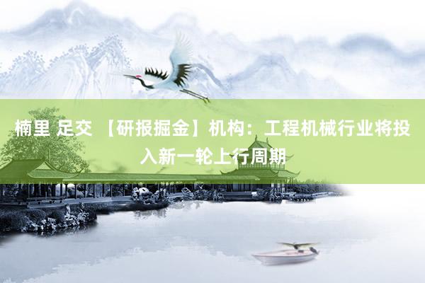 楠里 足交 【研报掘金】机构：工程机械行业将投入新一轮上行周期
